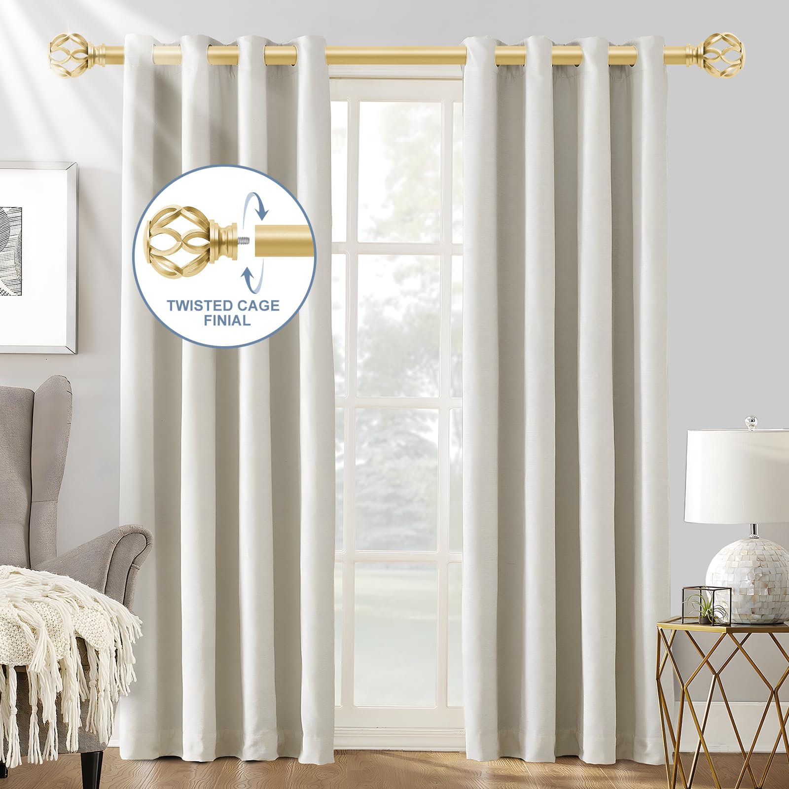 俵壺　ガラスケース付き Amazon.com: TVWOO Gold Decorative Farmhouse Curtain Rods:36